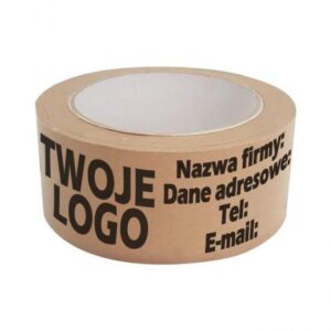 Tasma papierowa z nadrukiem 48 40 180 sztuk 1 kolor klej Solvent brazowe tlo 18629 1200