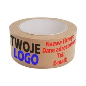 Tasma papierowa z nadrukiem 48 40 360 sztuk 3 kolory klej Solvent brazowe tlo 18634 1200